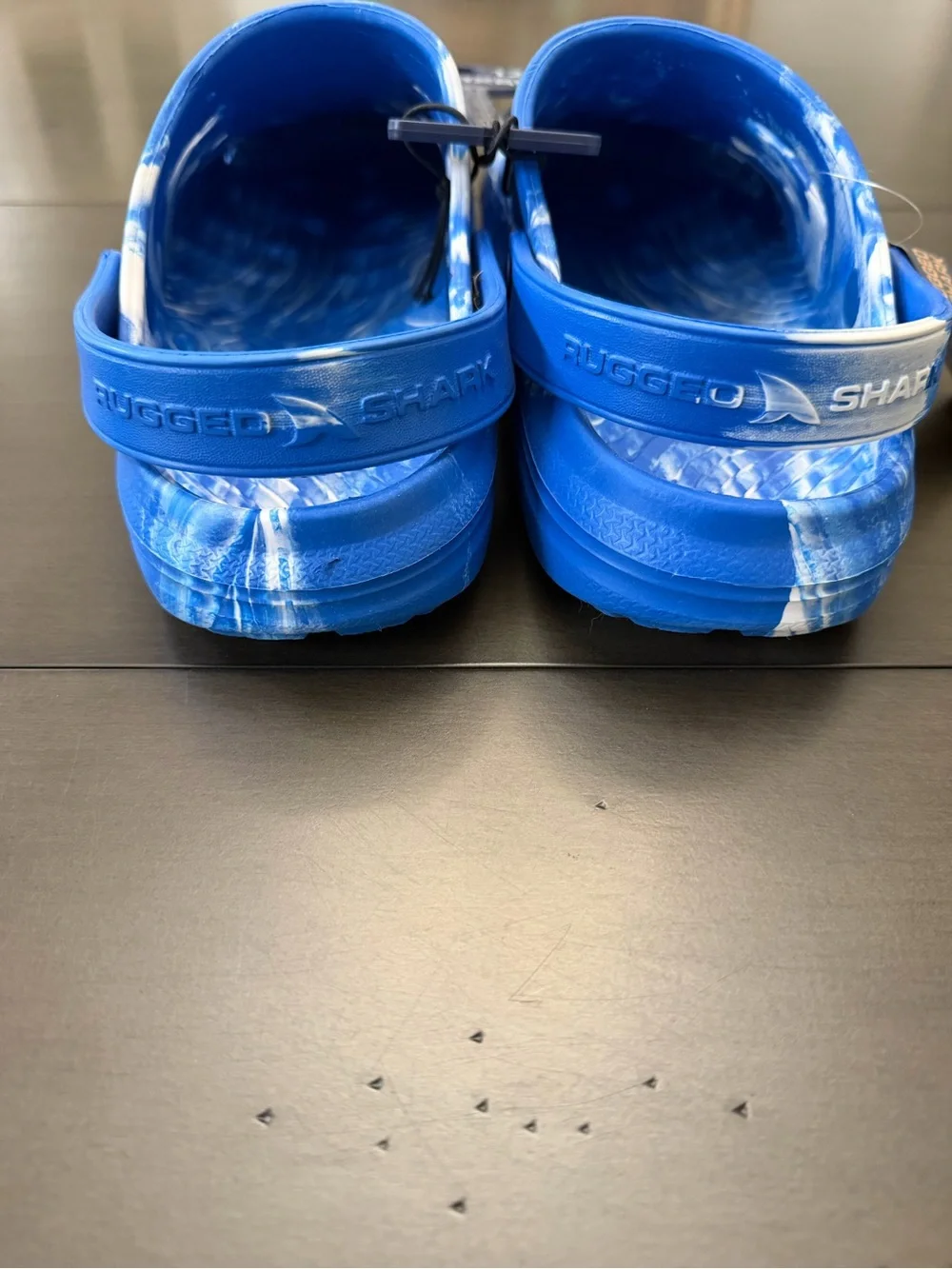 Rugged Shark Blue & White Slip-On Clog (Size 12)